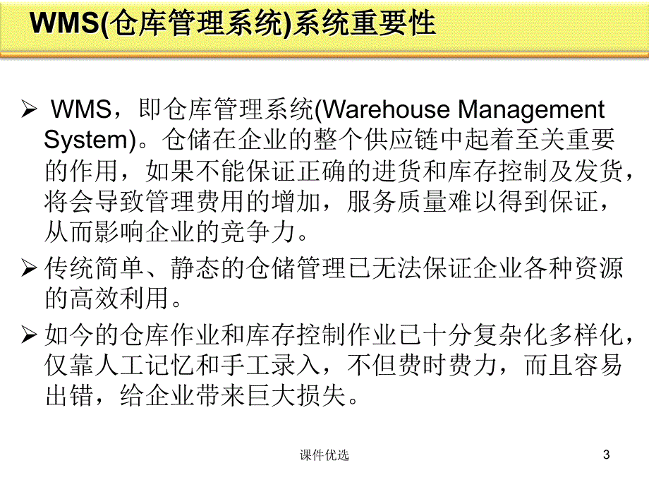 仓库管理系统系统架构及功能行业内容_第3页