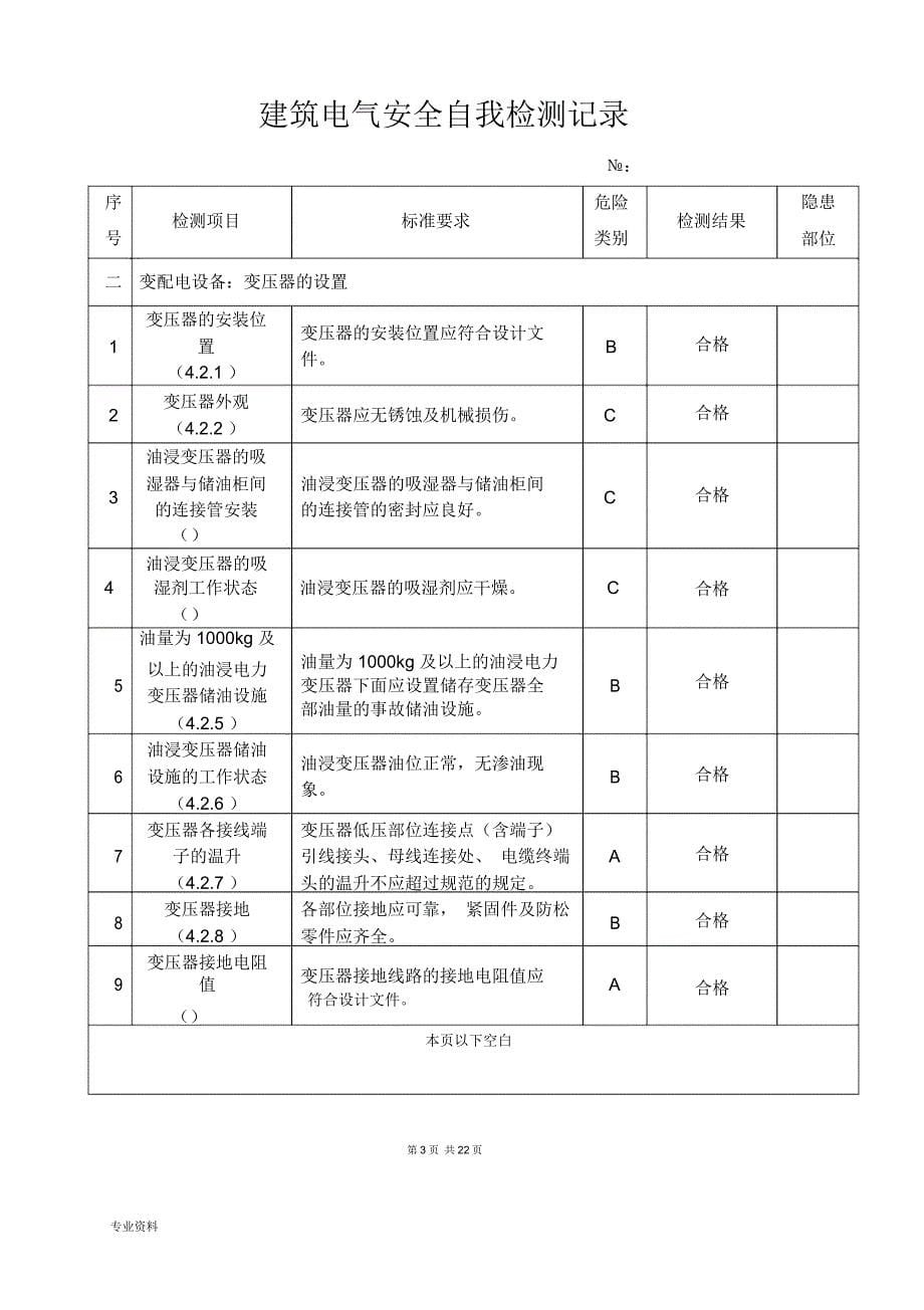 建筑电气安全自我检测记录_第5页