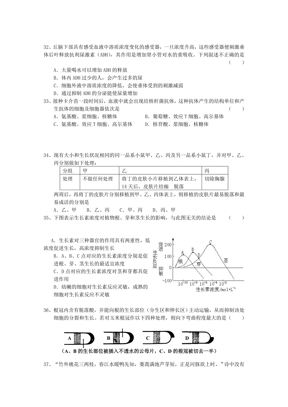 高中生物必修3试题_第4页