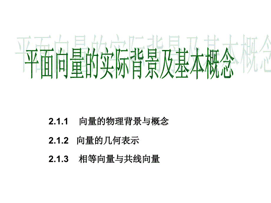 【数学】21平面向量的实际背景及基本概念课件人教A版必修4_第1页