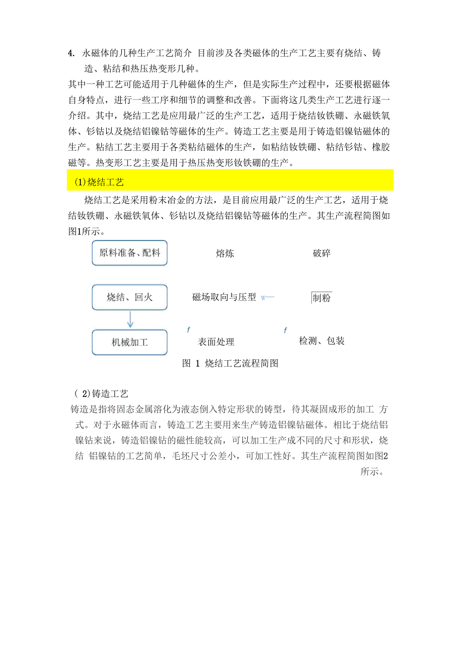 永磁体的几种生产工艺简介_第1页