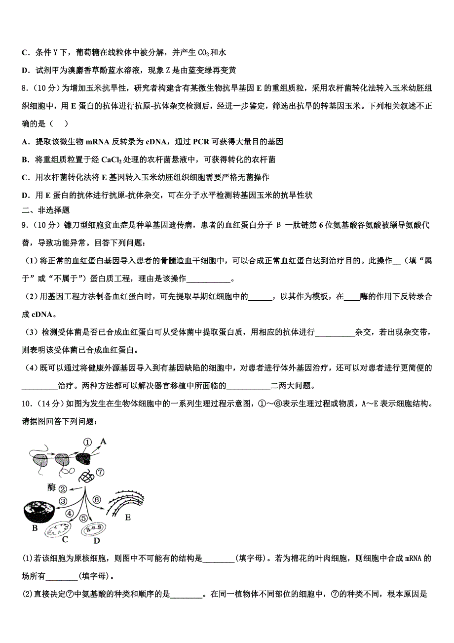 2022学年河北省深州市长江中学生物高二下期末质量检测模拟试题(含解析).doc_第3页