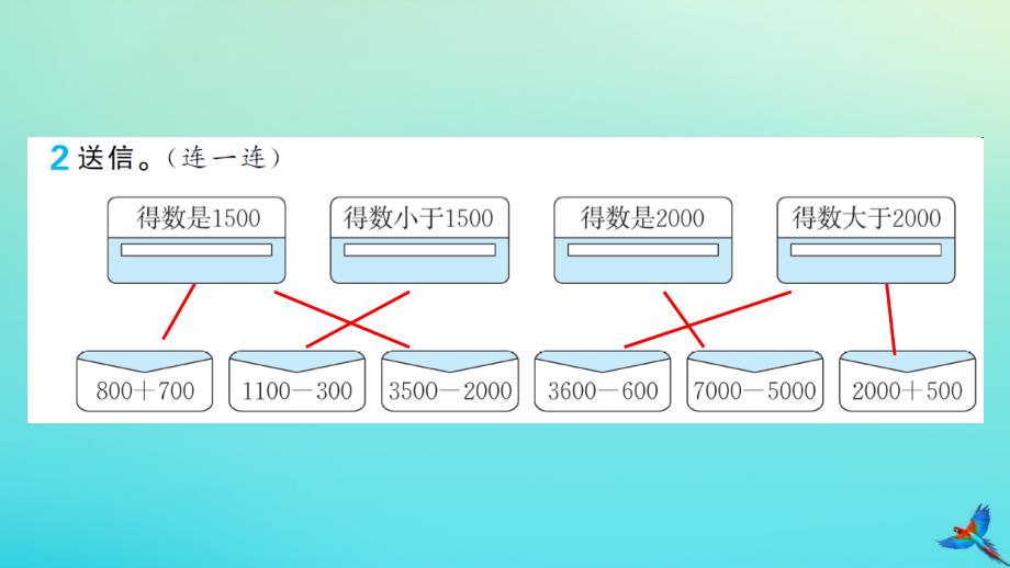 二年级数学下册第七单元万以内数的认识第9课时整百整千数加减法作业课件新人教版_第4页