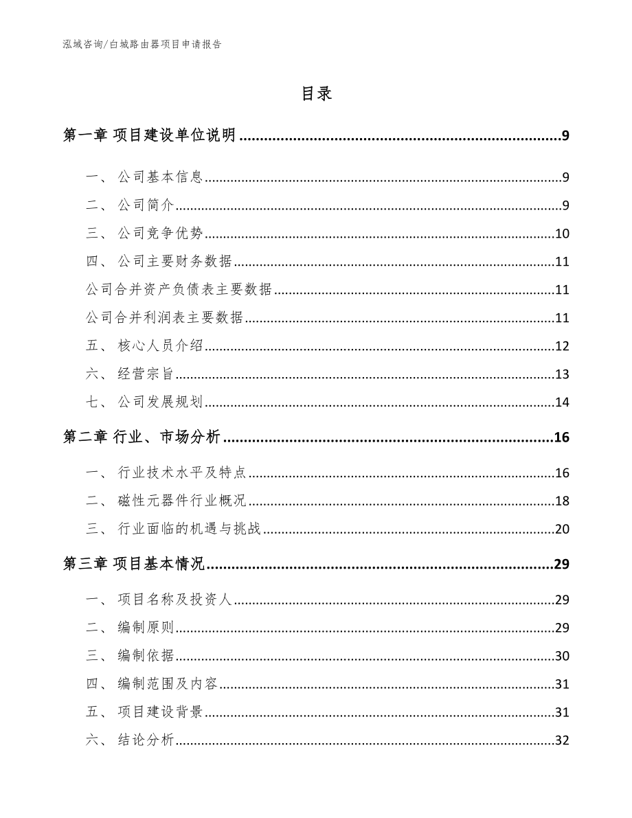 白城路由器项目申请报告范文模板_第2页