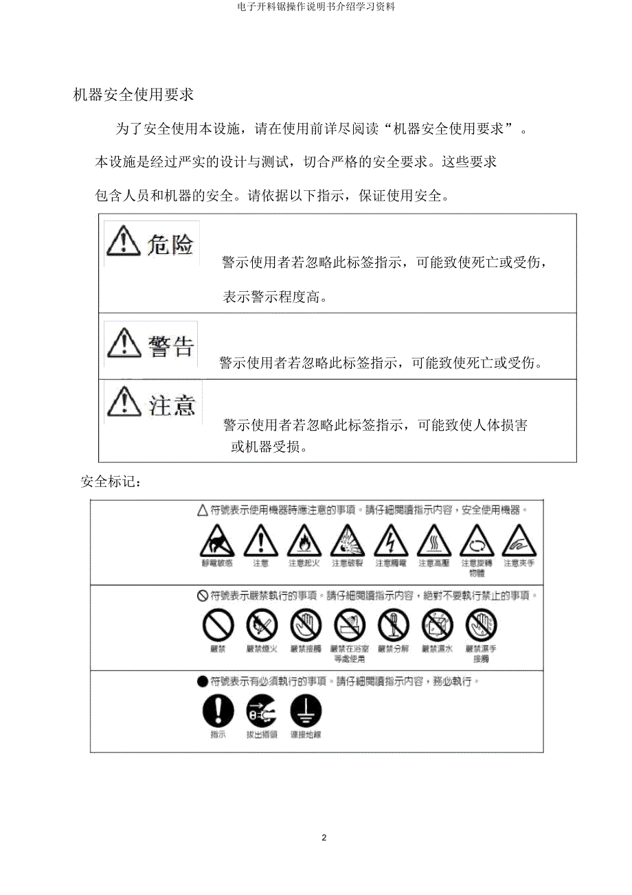 电子开料锯操作说明书介绍资料.doc_第2页