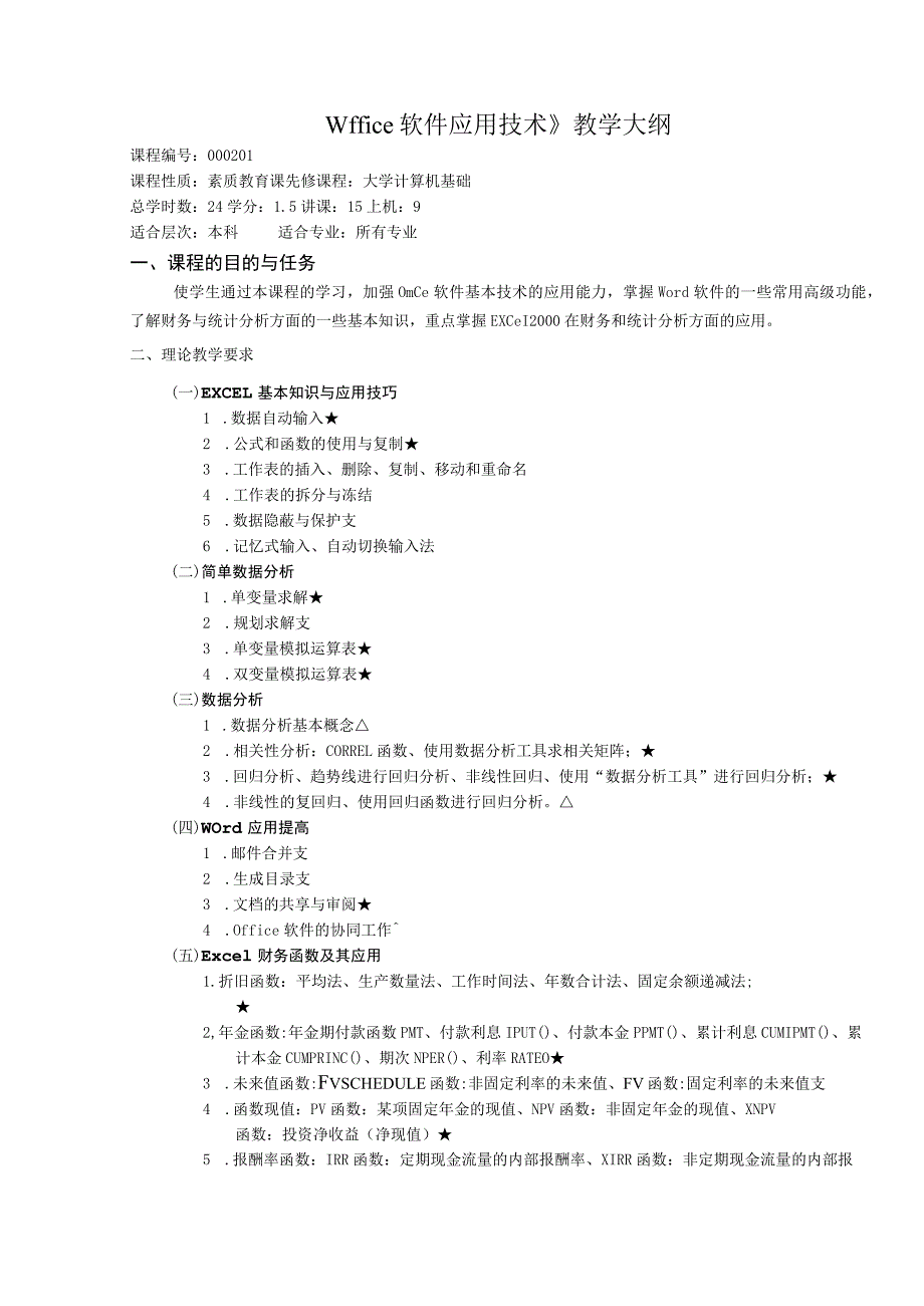 《Office软件应用技术》教学大纲_第1页