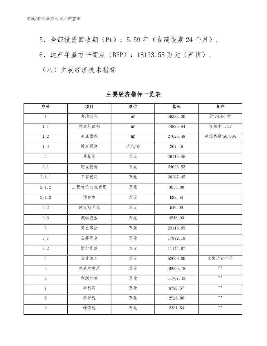 特种聚酯公司并购重组_范文_第4页