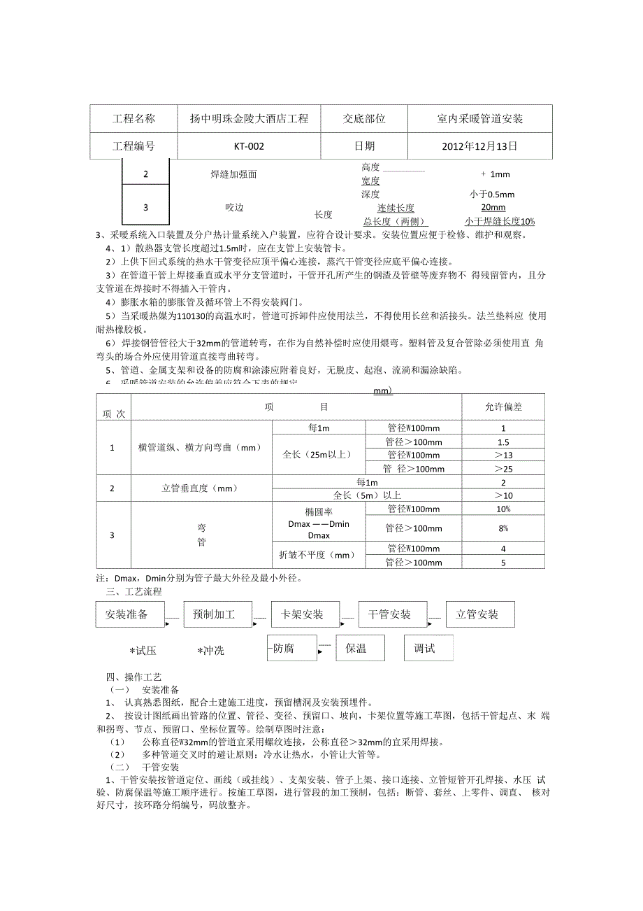 室内采暖管道安装技术交底_第2页