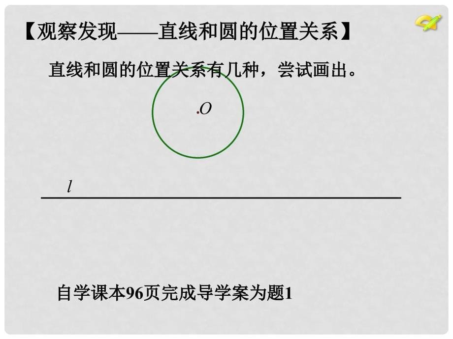 内蒙古鄂尔多斯市康巴什新区九年级数学上册 第24章 圆 24.2 点和圆、直线和圆的位置关系 24.2.2 直线和圆的位置关系（1）课件 （新版）新人教版_第5页