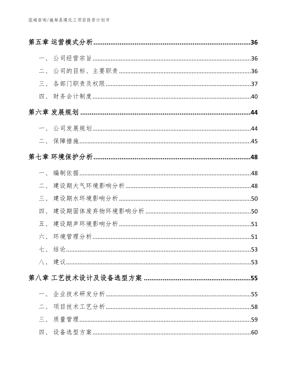 施甸县煤化工项目投资计划书（范文）_第2页