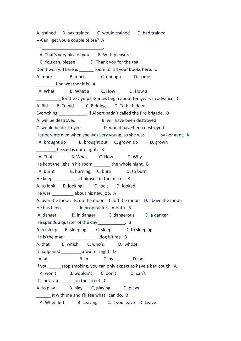 2017年电大本科英语(2)1期末考试复习资料_第2页