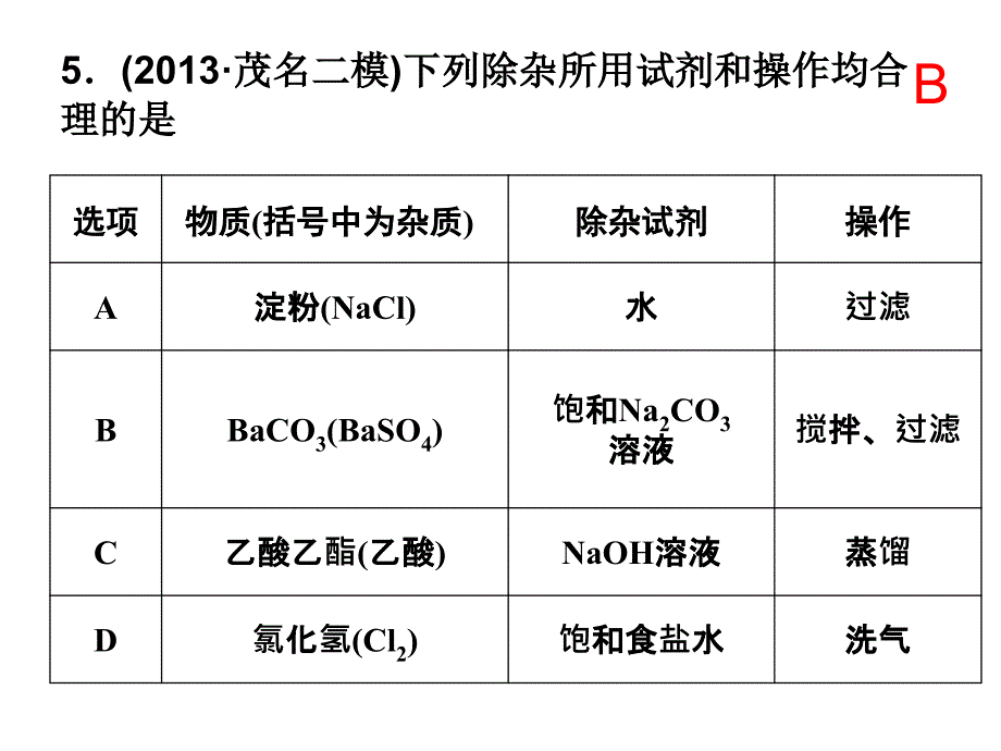 物质的分离和提纯的试题分析_第4页