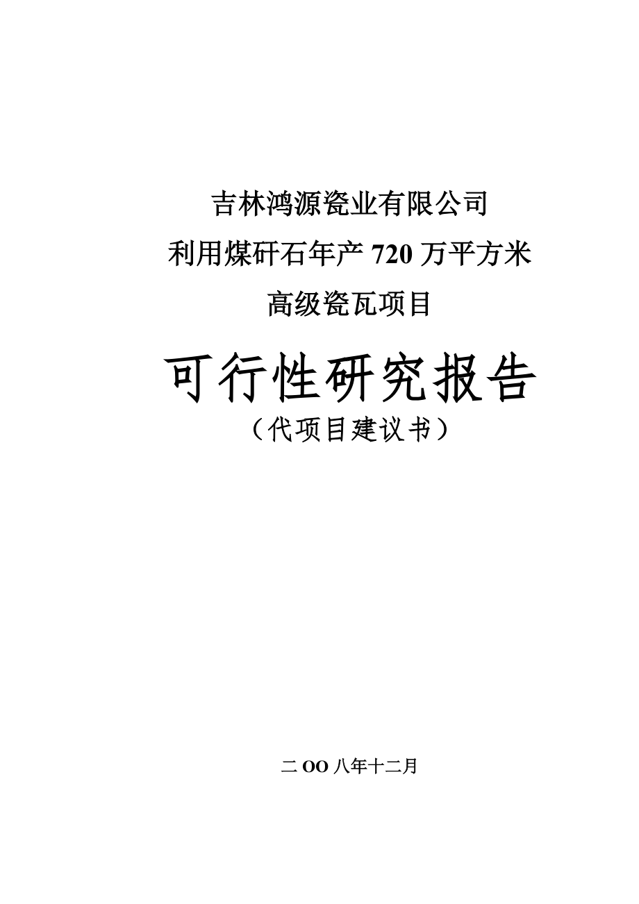 矸石瓷瓦建设项目可行性分析报告.doc_第1页