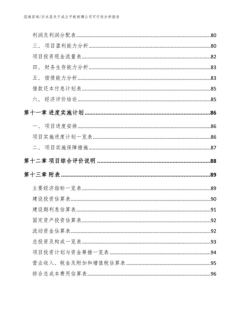 沂水县关于成立平板玻璃公司可行性分析报告（范文）_第5页