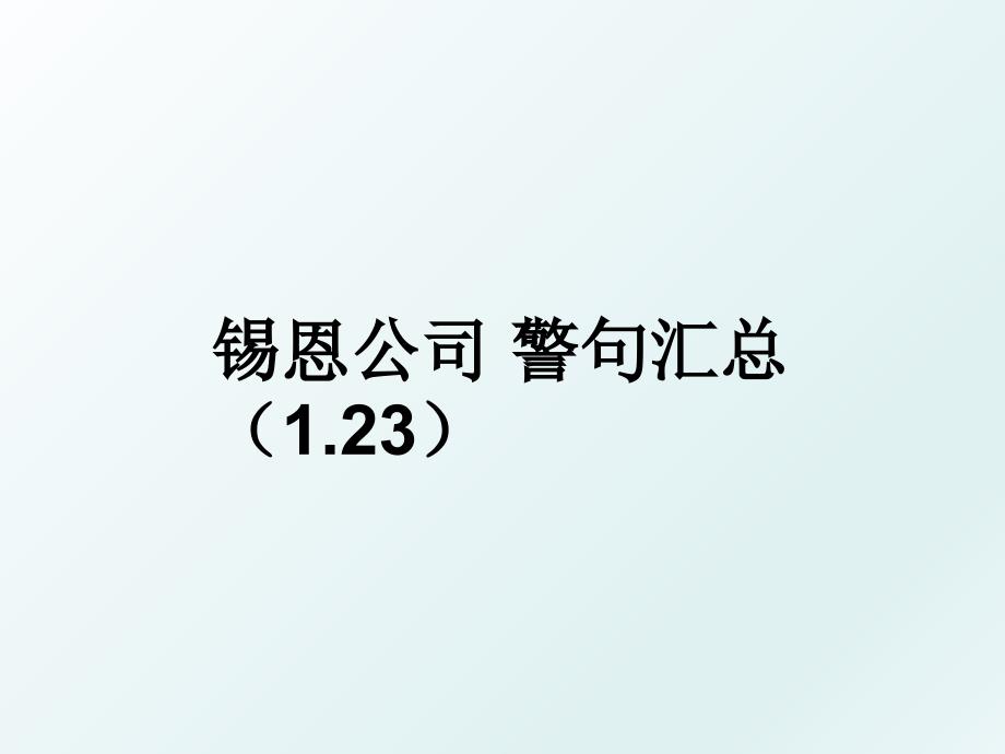 锡恩公司警句汇总1.23_第1页