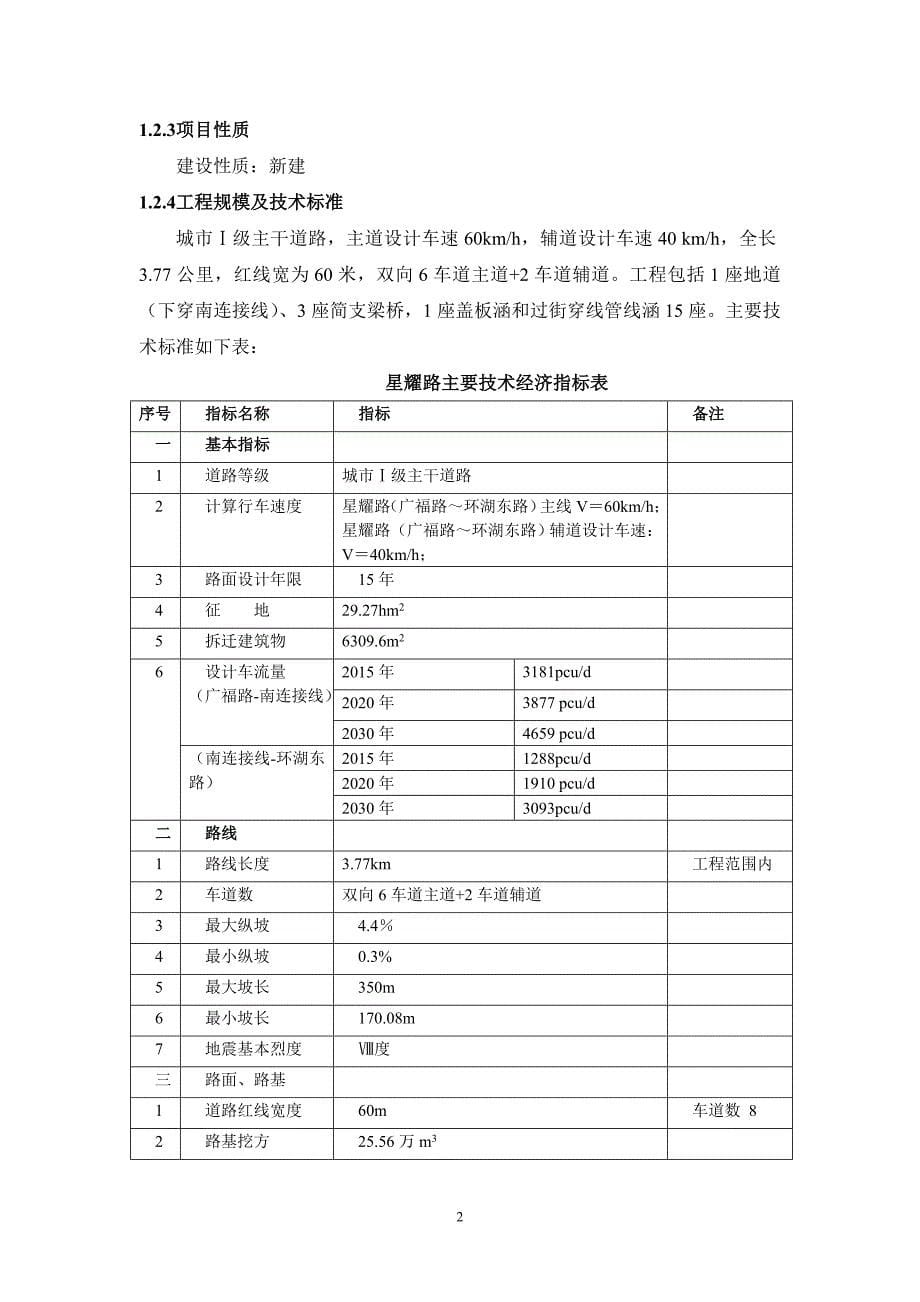 星耀路广福路环湖东路新建工程项目环境影响报告书报批稿简本_第5页