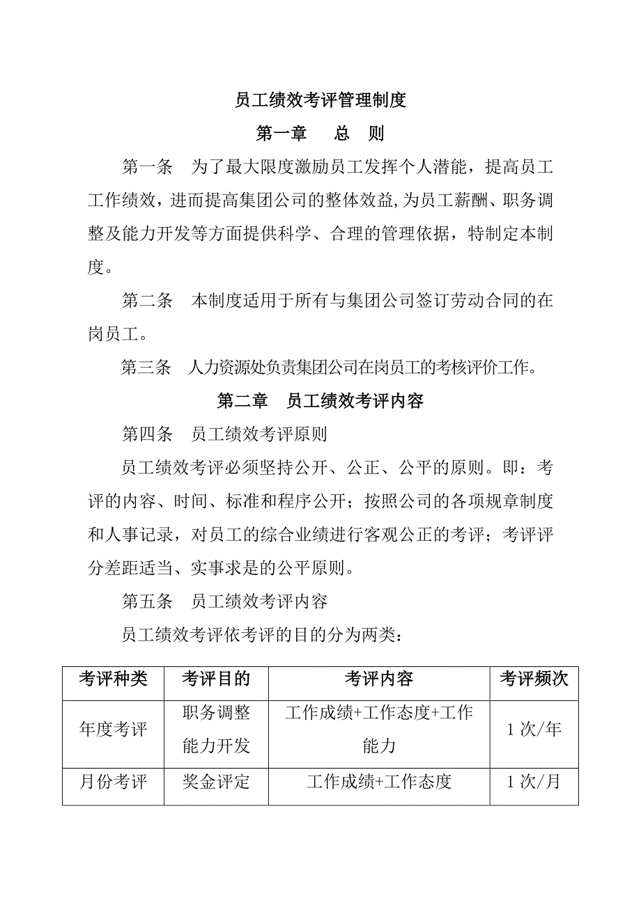 某集团员工绩效考评管理制度_第1页