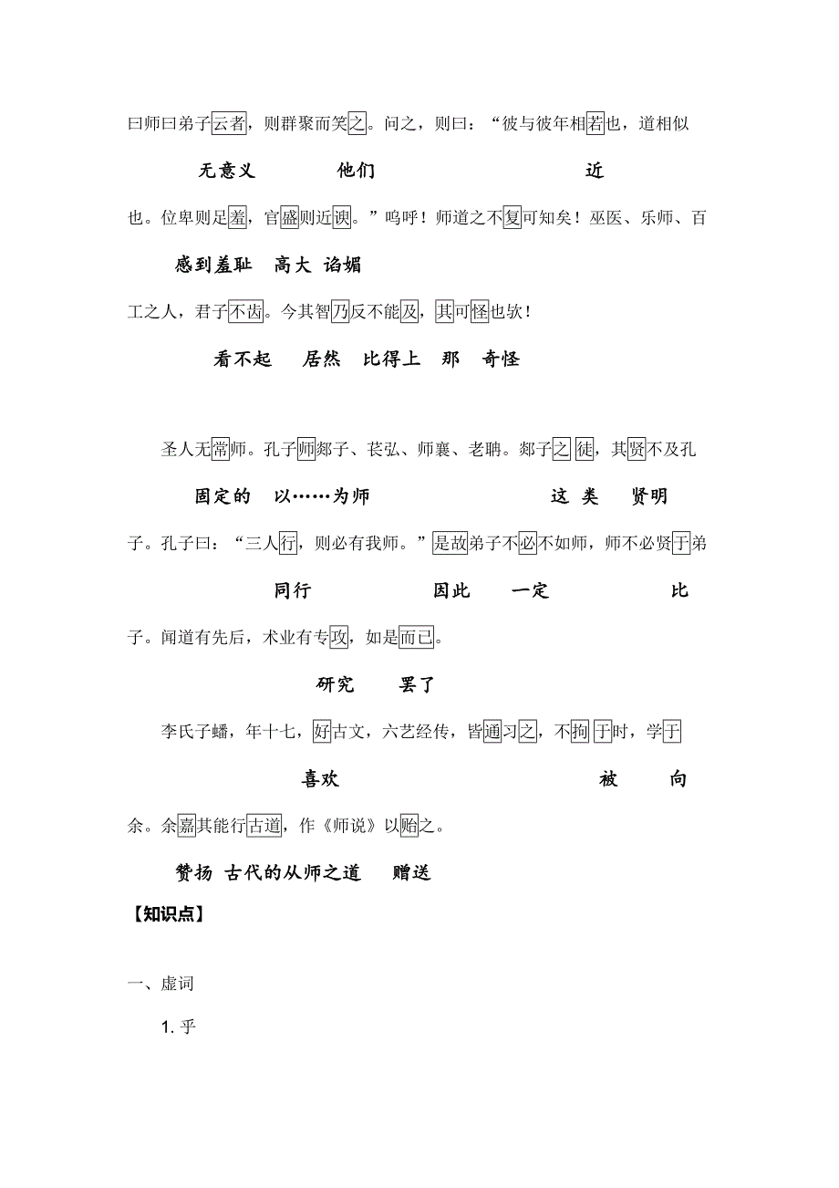 2023年师说重点字词逐个解释及全篇知识点.doc_第2页