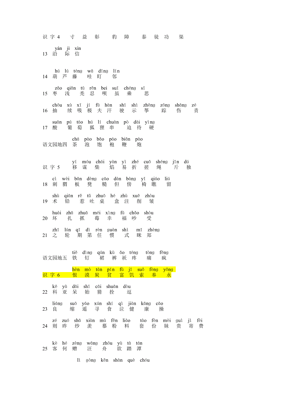 人教版二年级语文全册生字拼音对照表_第2页