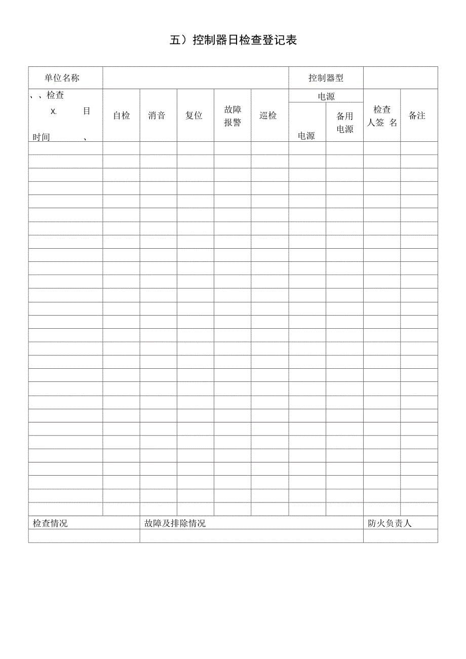 消防系统工程、验收、维保、检查记录表_第5页