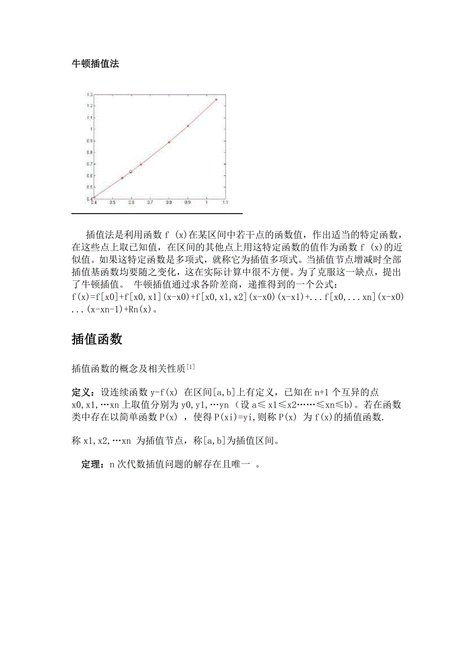 牛顿插值法原理及应用_第1页