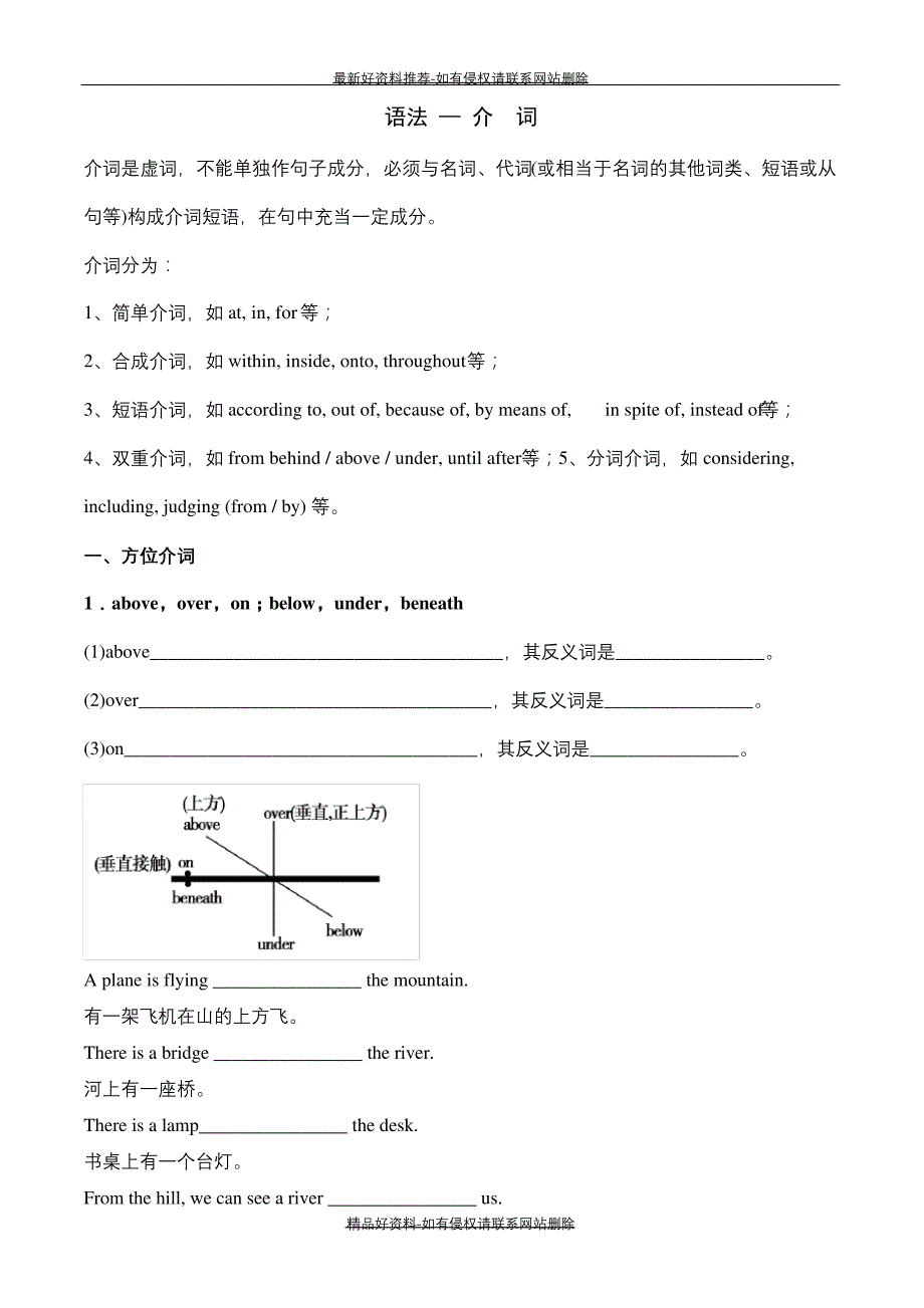 (精品英语语法专题复习--介词_第2页