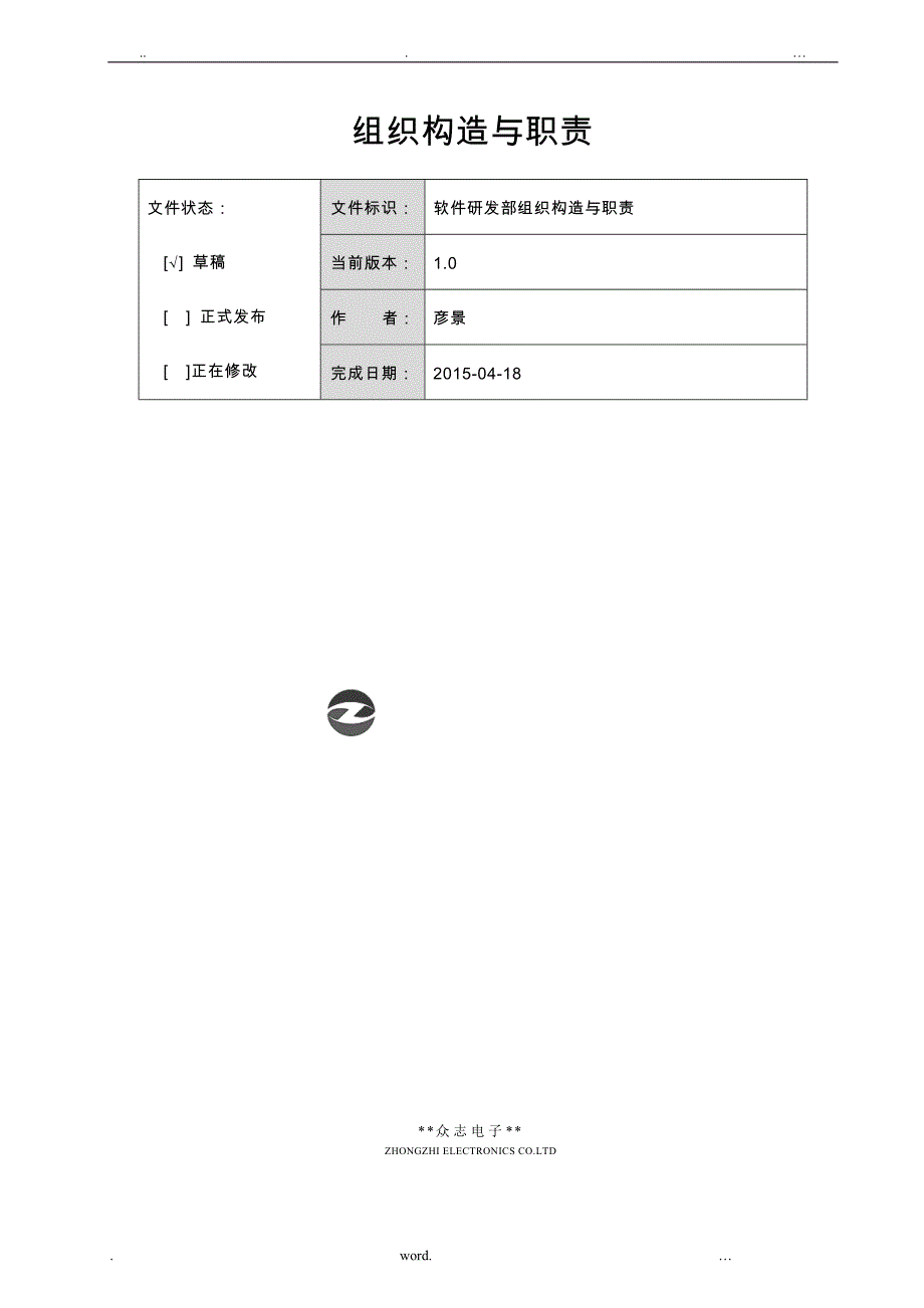 软件部组织结构及职责_第1页