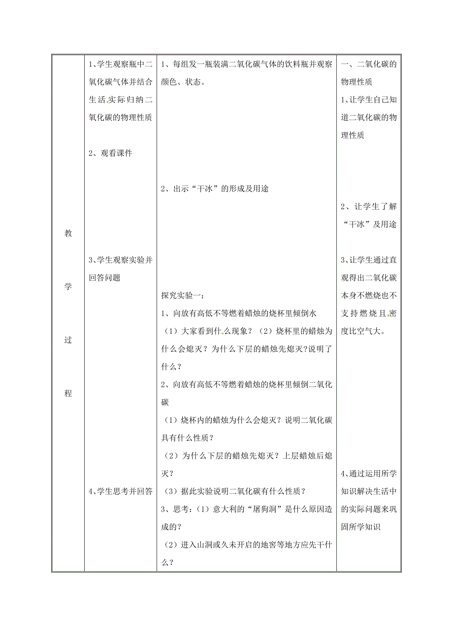 最新 九年级化学上册第五章燃料5.3二氧化碳的性质和制法二氧化碳的性质及用途教案粤教版_第3页