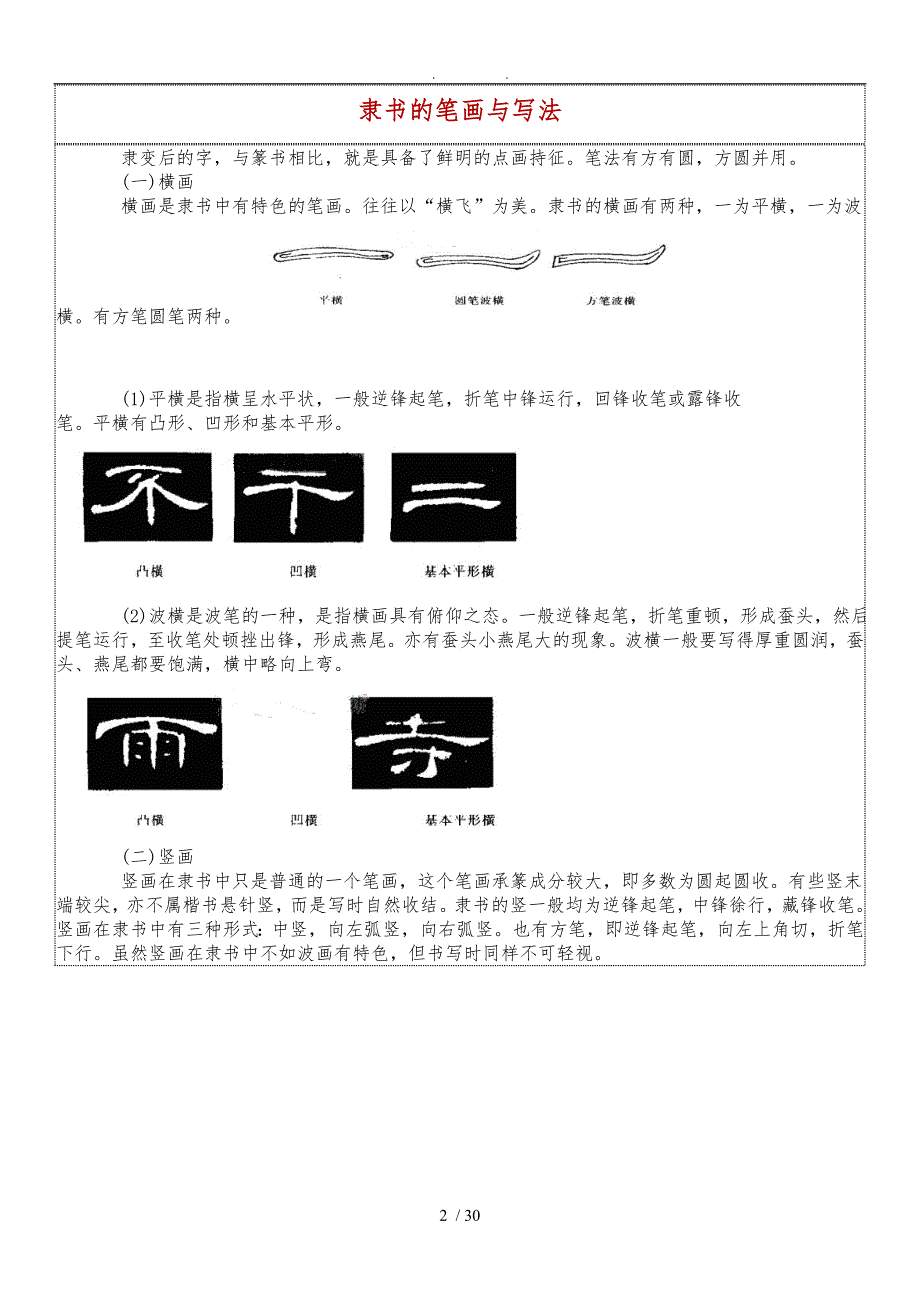 学习隶书基本知识要点说明_第2页