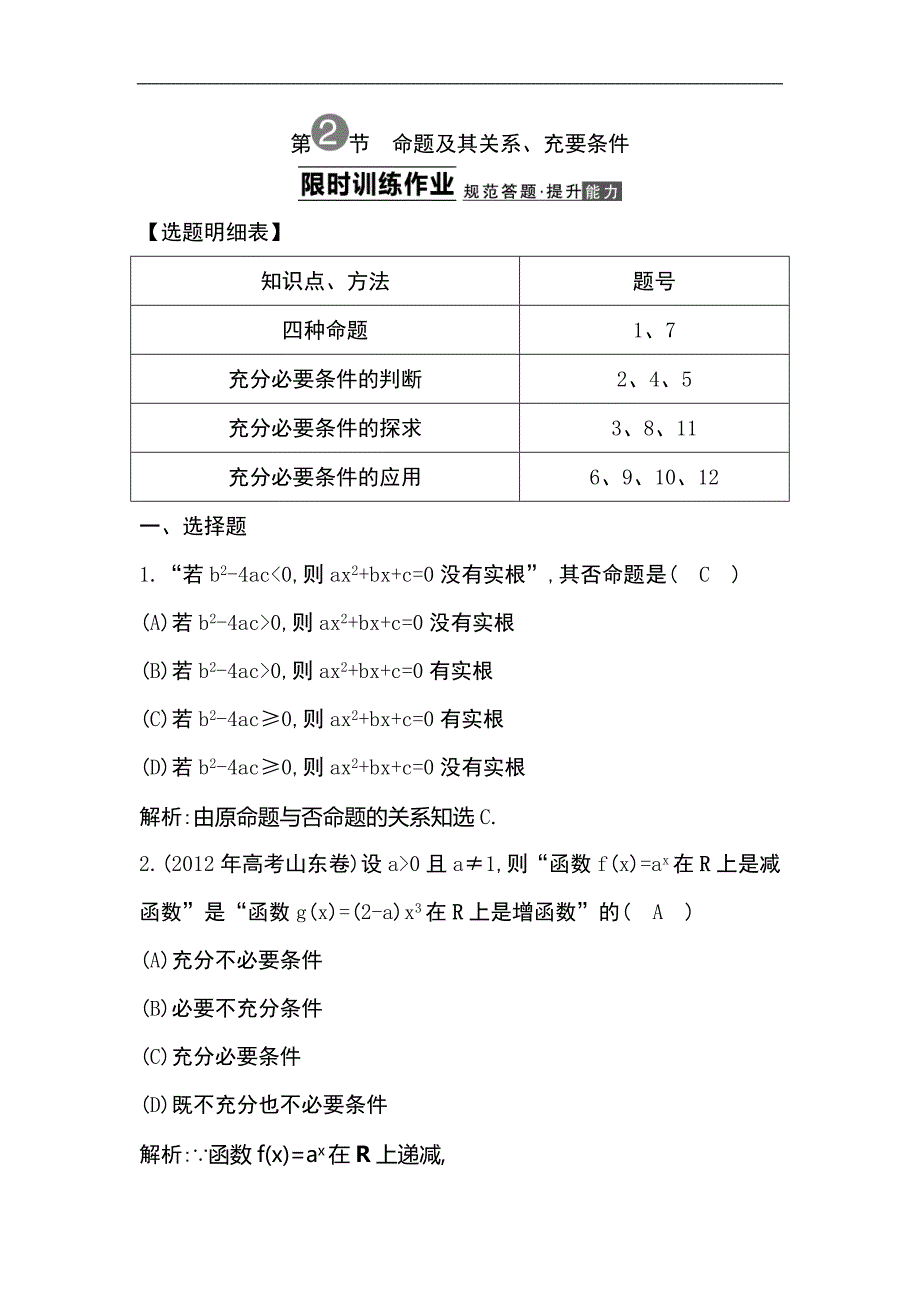 2014届高考理科理数学第一轮知识点总复习测试题2.doc_第1页