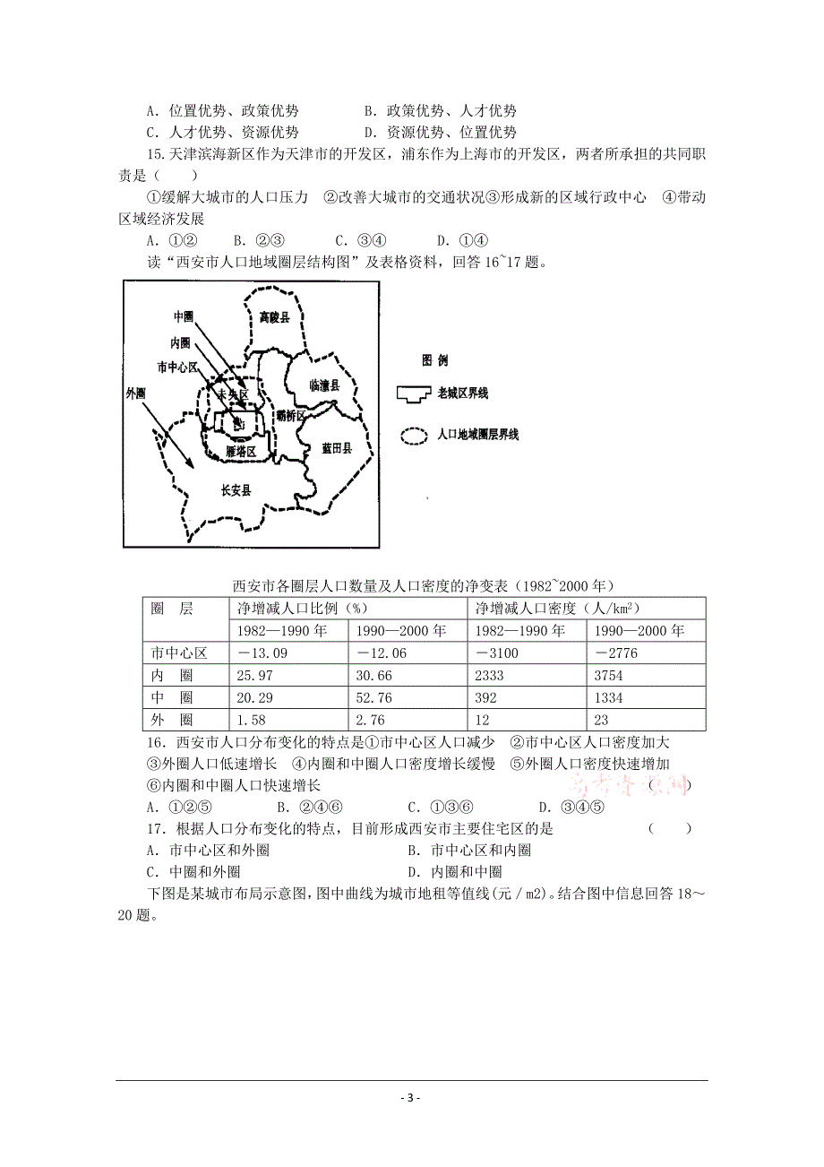 地理：第二单元《城市与地理环境》测试(鲁教版必修2).doc_第3页