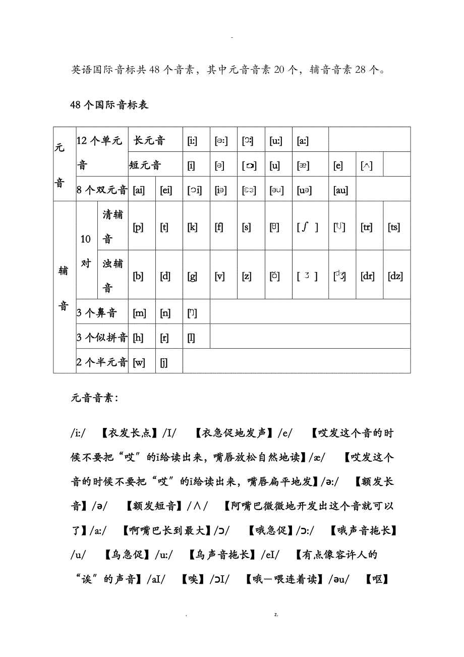 英语48个音标中文谐音读法大全_第1页