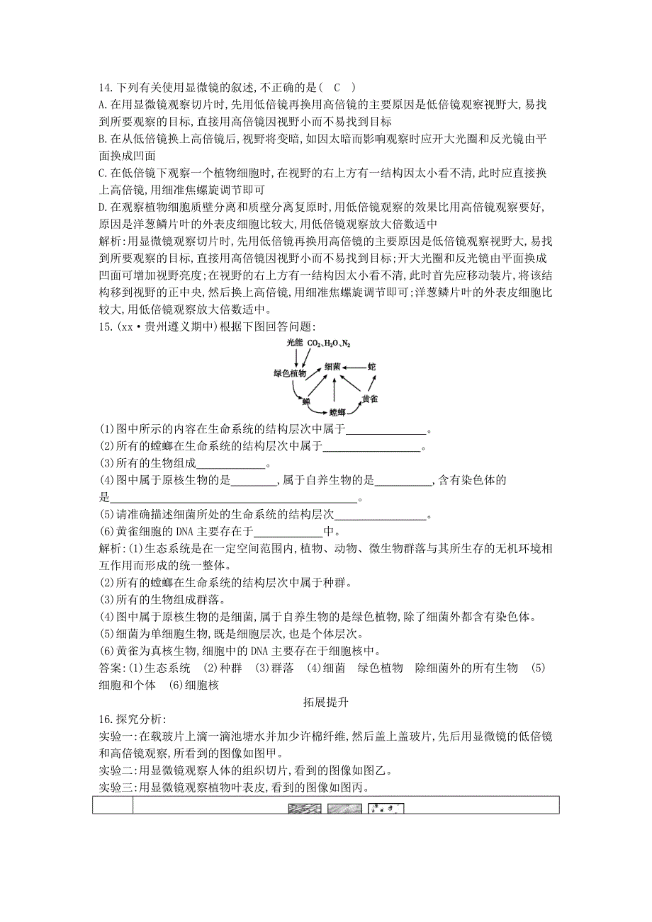 2022年高中生物第一单元走近细胞和组成细胞的分子第1讲走近细胞课时跟踪训练_第4页