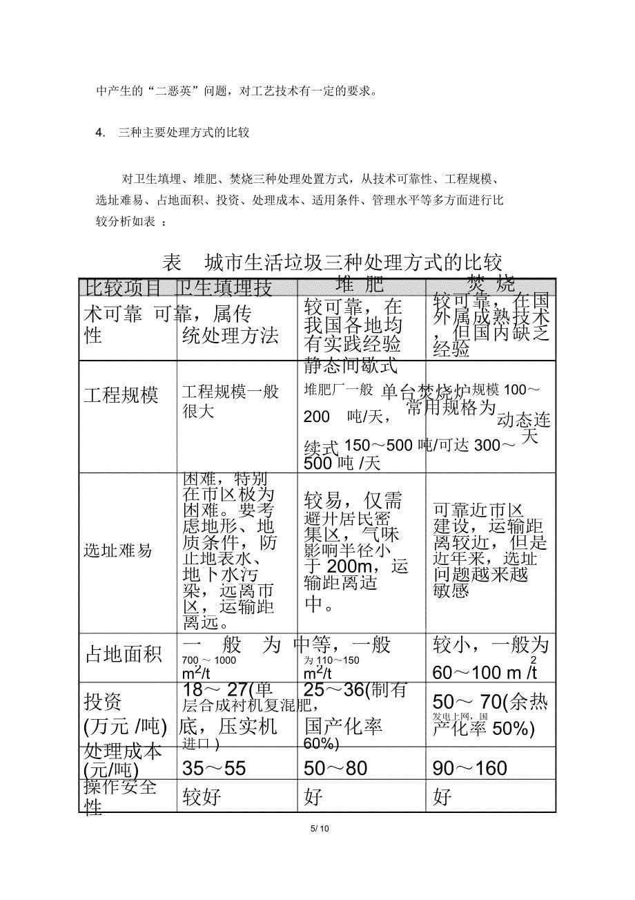 城市生活垃圾处理方式优劣对比_第5页