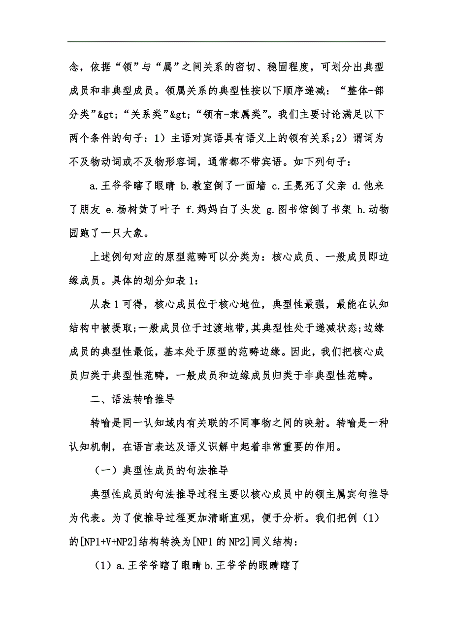 新版从认知语言学视角解读领属主宾句中宾语的补语性特征汇编_第2页