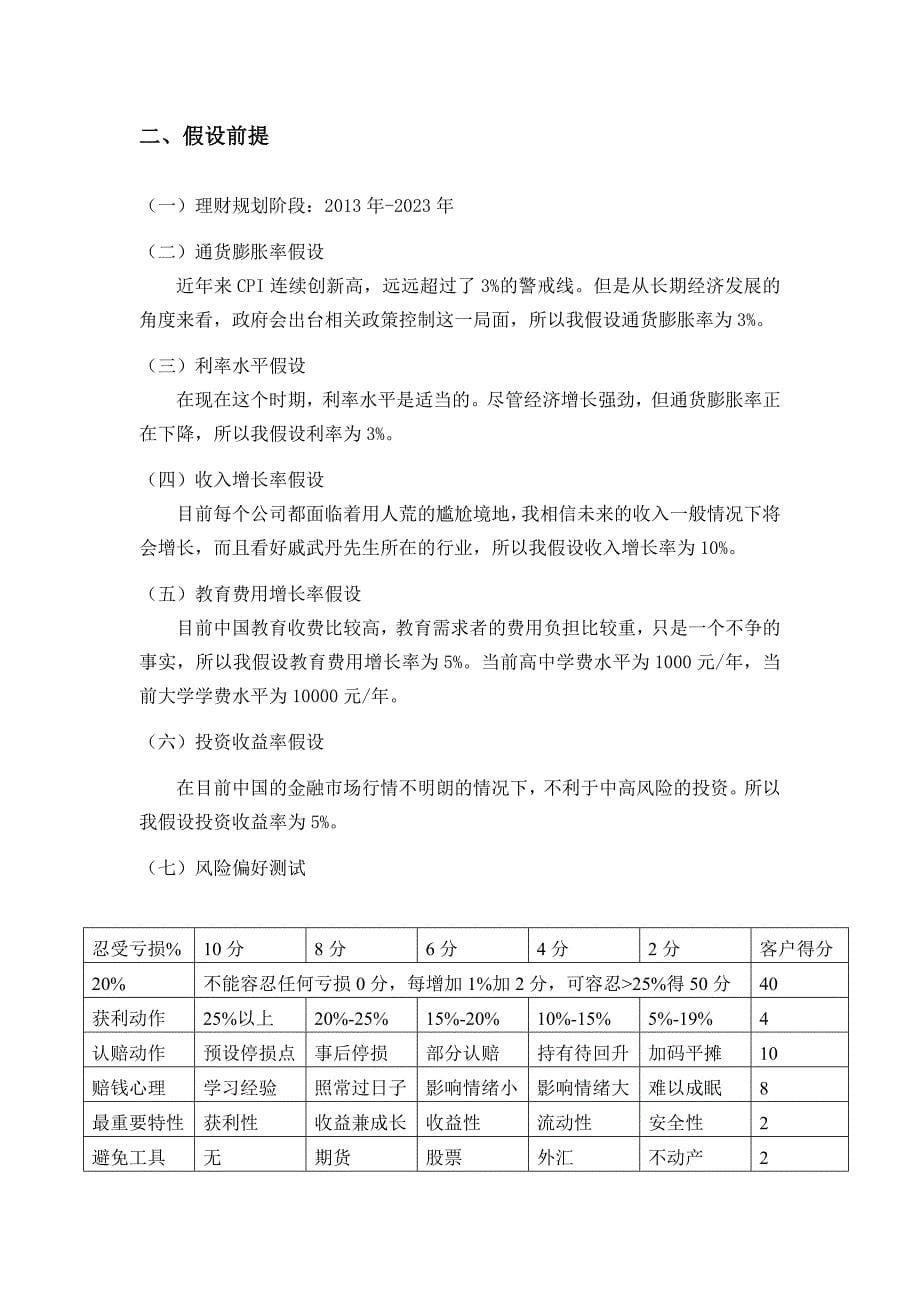 家庭理财规划方案_第5页