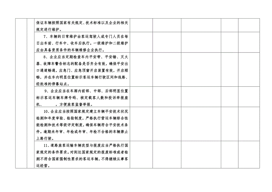 客运企业安全检查表1_第4页