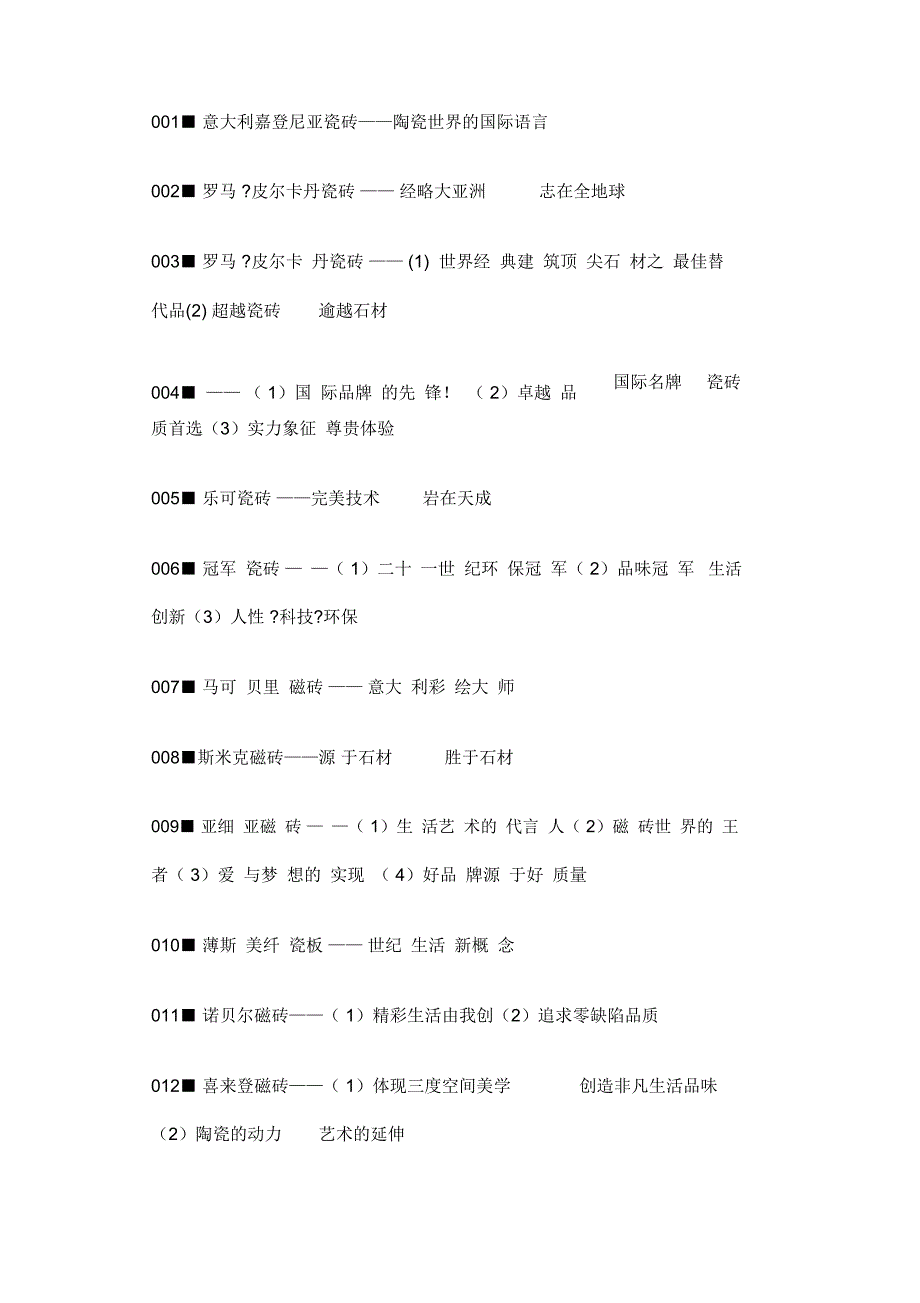 陶瓷品牌广告语_第1页