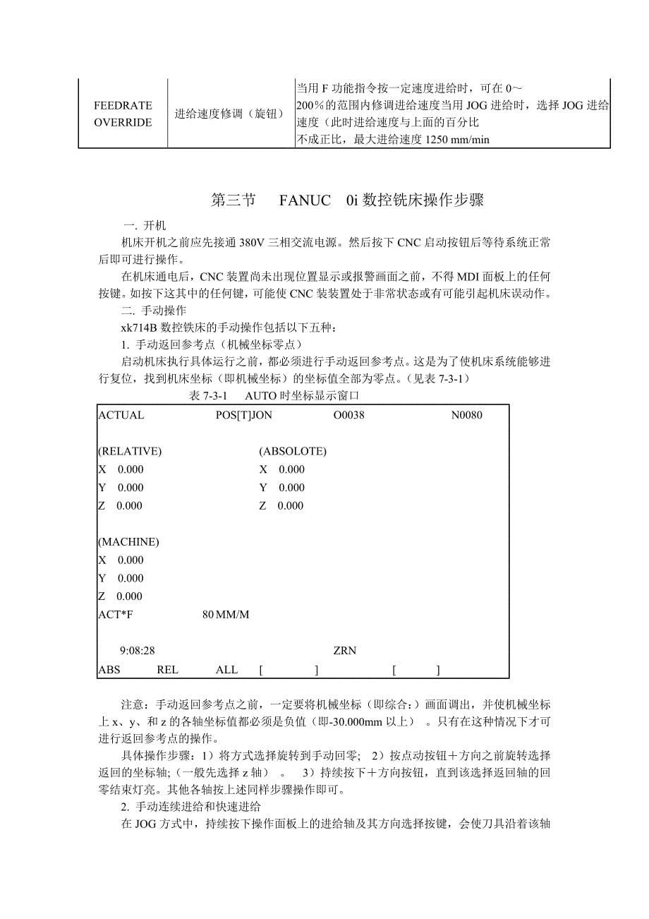 第七章FANUC 0i系统数控铣床操作_第5页