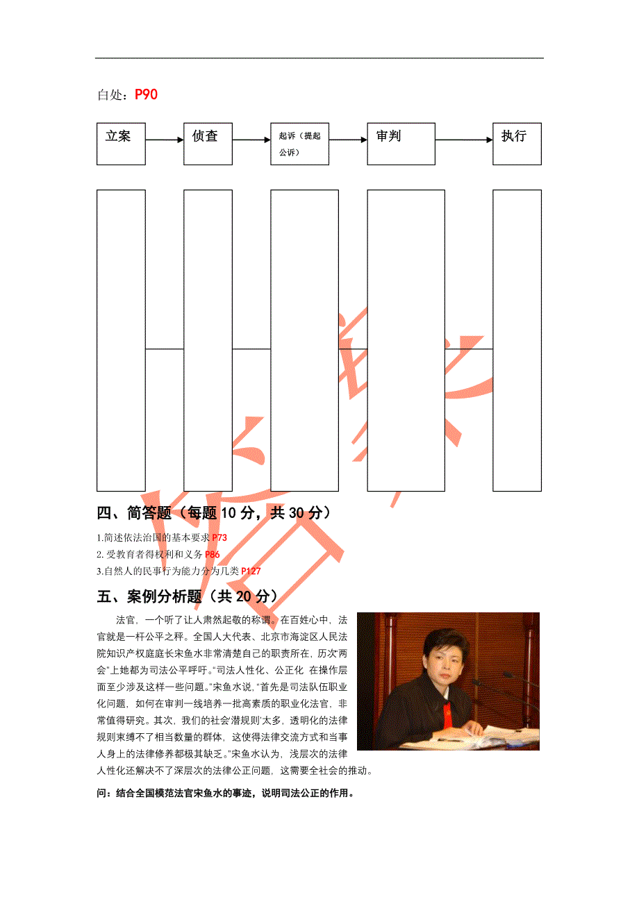 《职业道德与法律》期末考试试卷(贵州省电子工业学校）A卷答案.doc_第2页