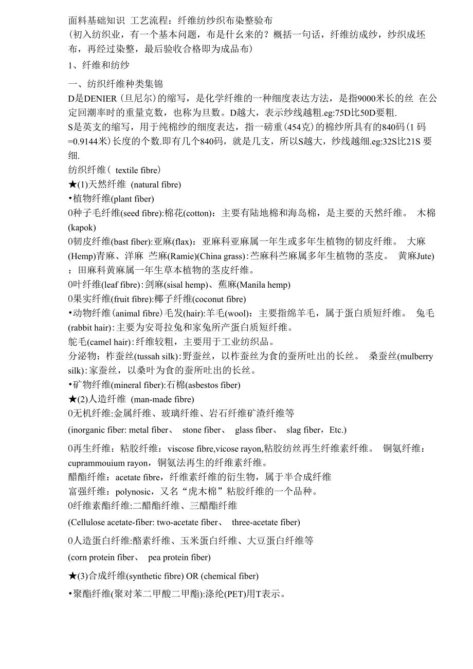 面料基础知识概述_第1页