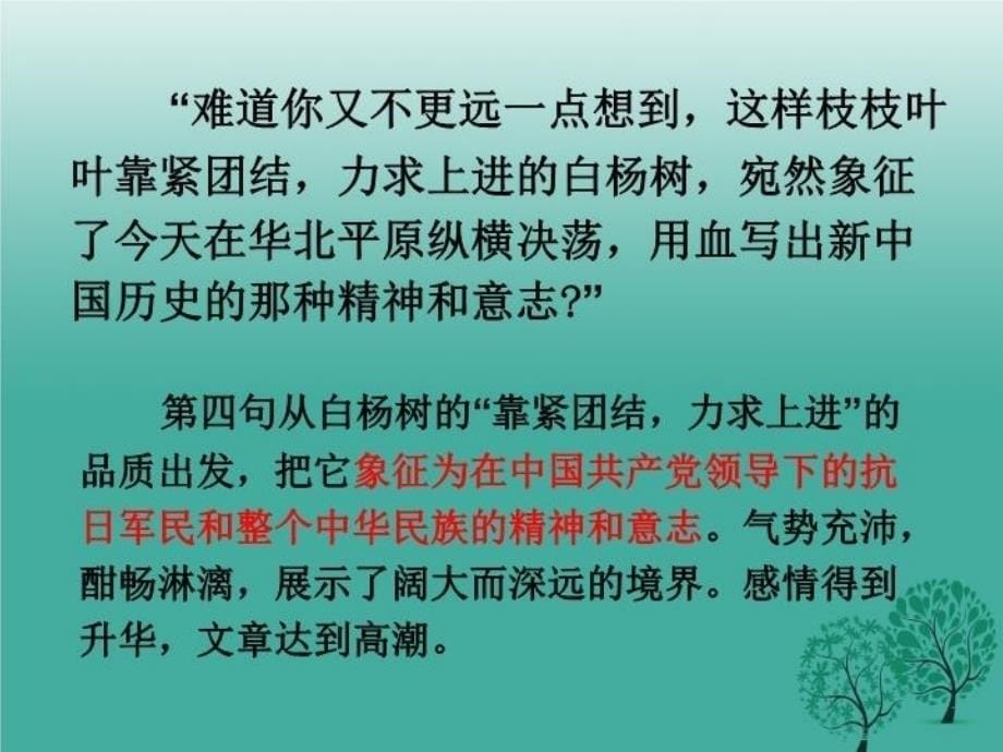 精品九年级语文上册1白杨礼赞细节分析课件语文版可编辑_第5页