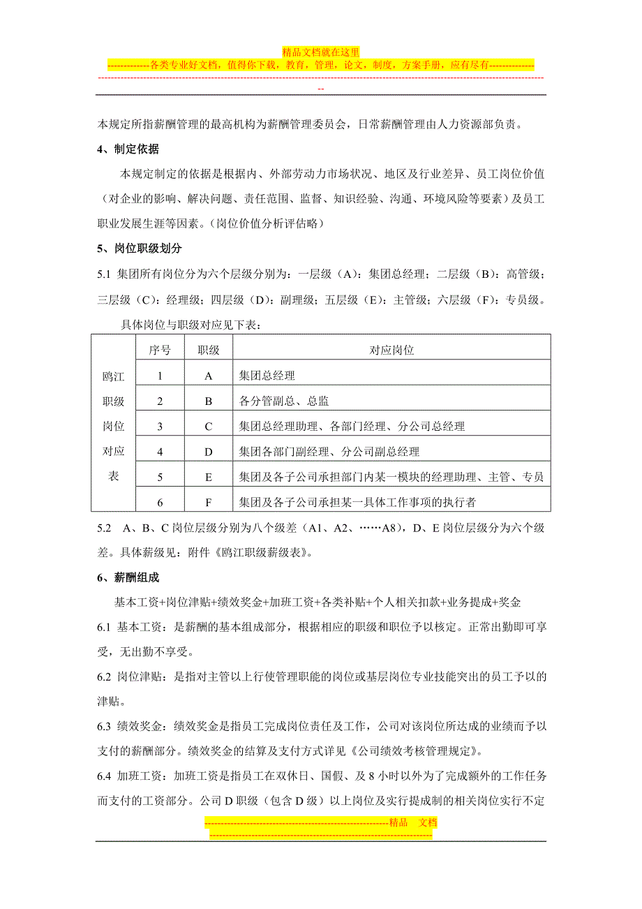 公司薪酬管理制度(范本)经典法则.doc_第3页