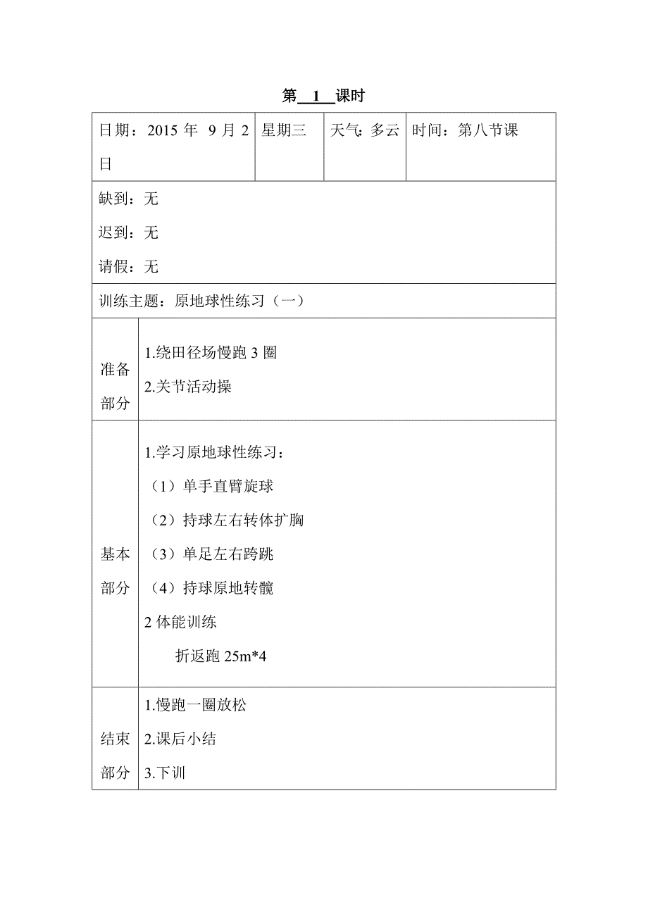 男子篮球训练日志_第2页