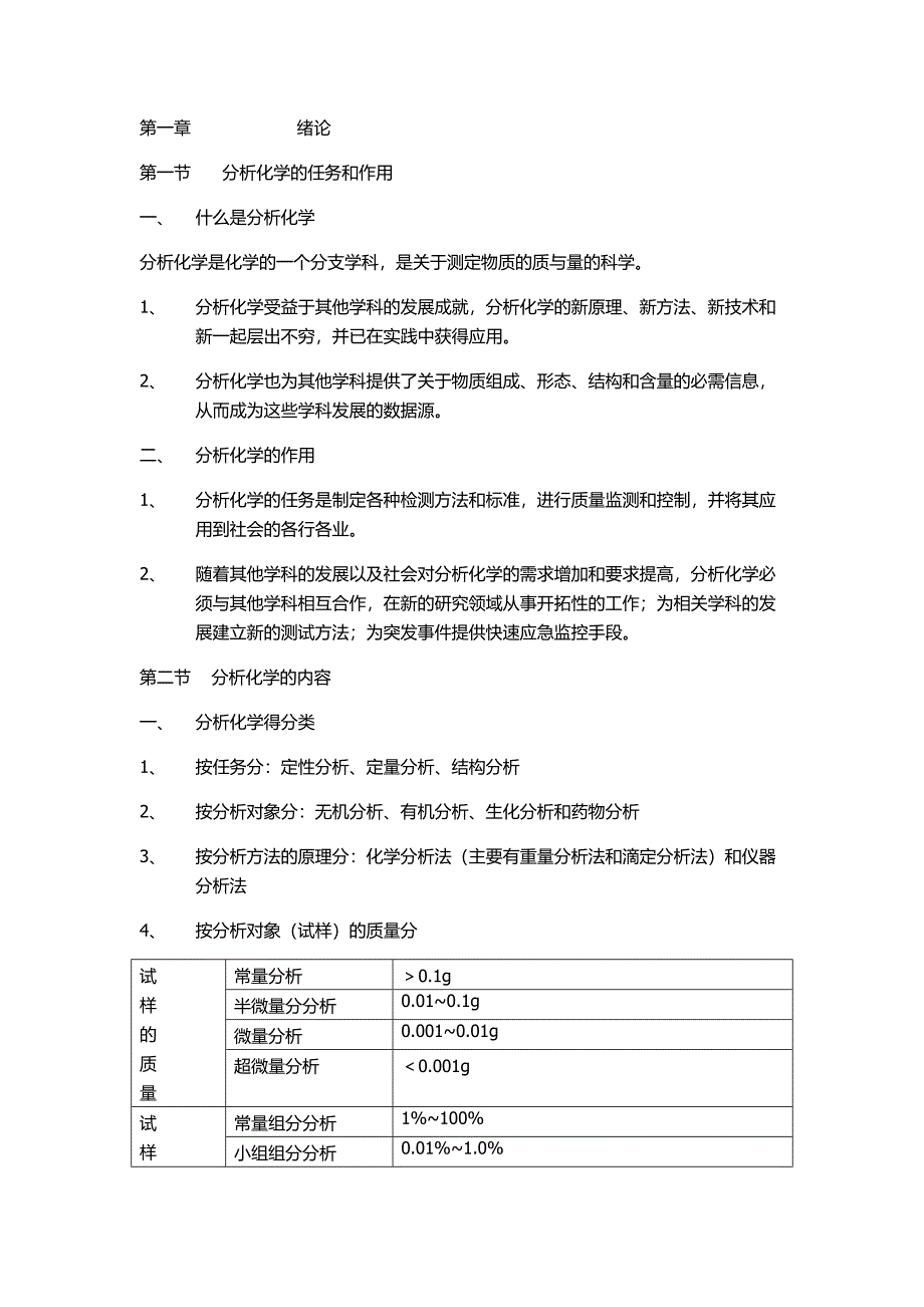 分析化学(第四版)上册期末复习上_第1页