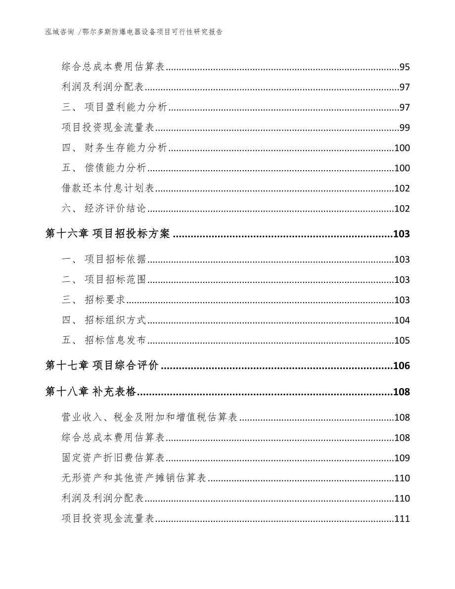 鄂尔多斯防爆电器设备项目可行性研究报告范文模板_第5页