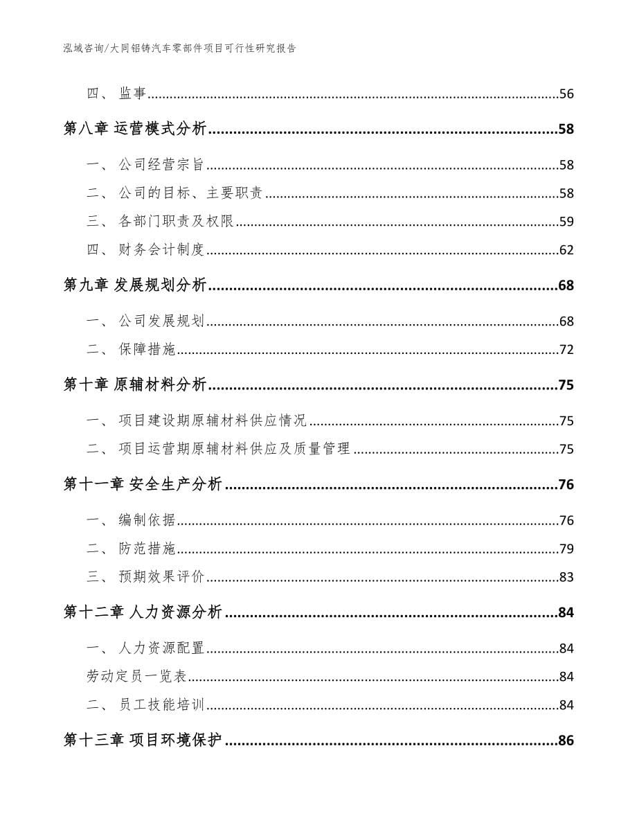 大同铝铸汽车零部件项目可行性研究报告_范文参考_第5页