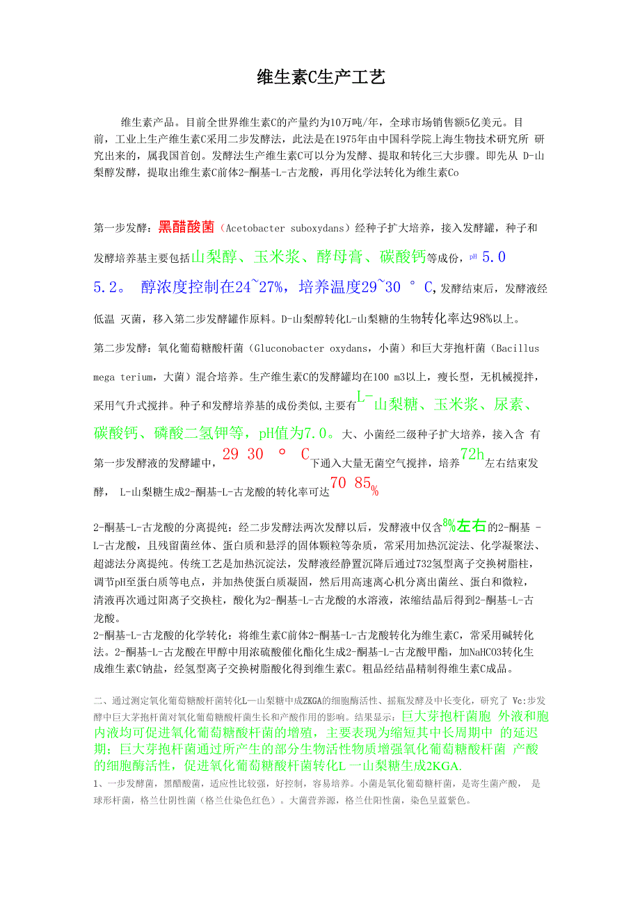 维生素C生产技术_第1页