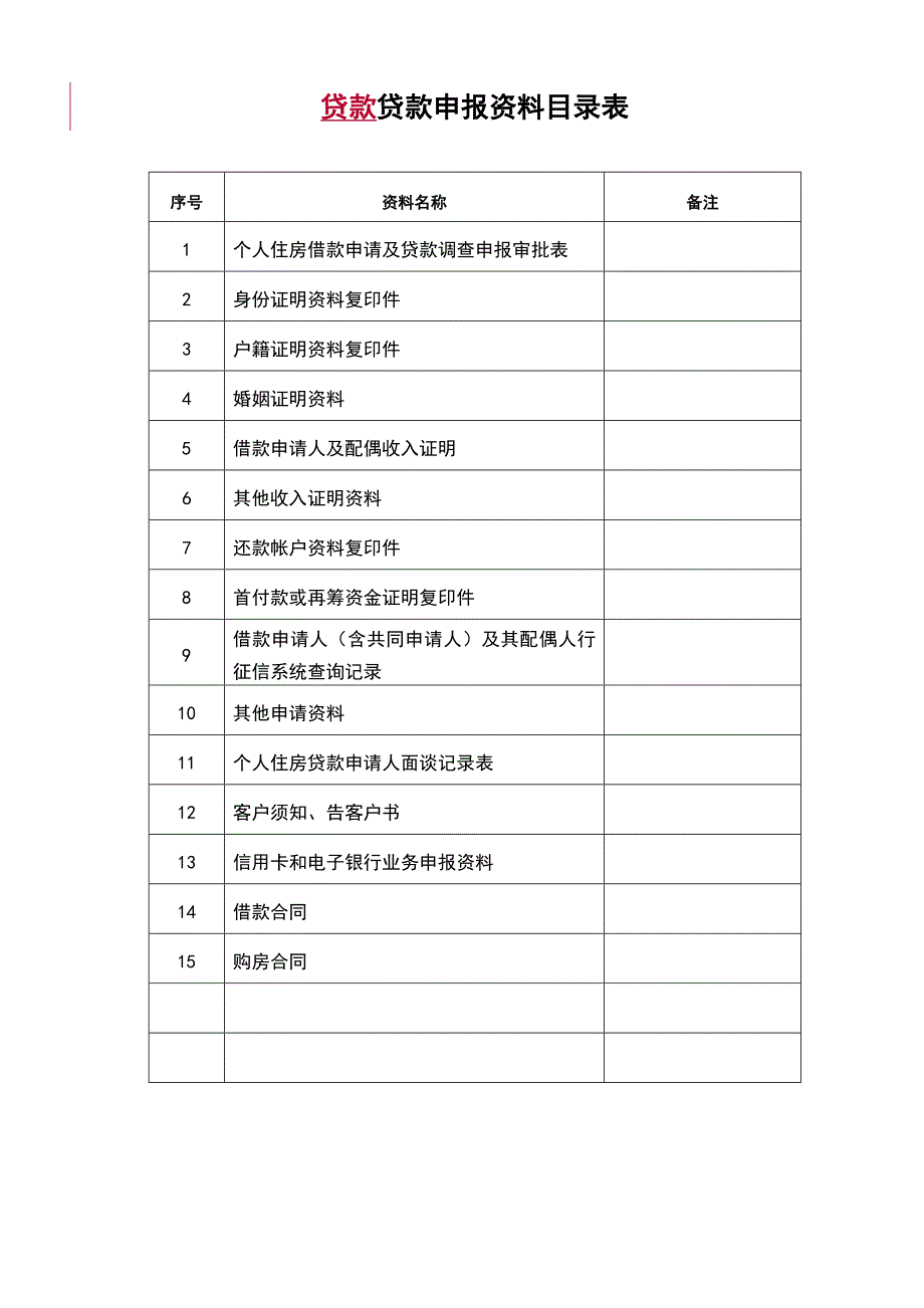 2012《个人住房贷款申报资料》修订版_第2页