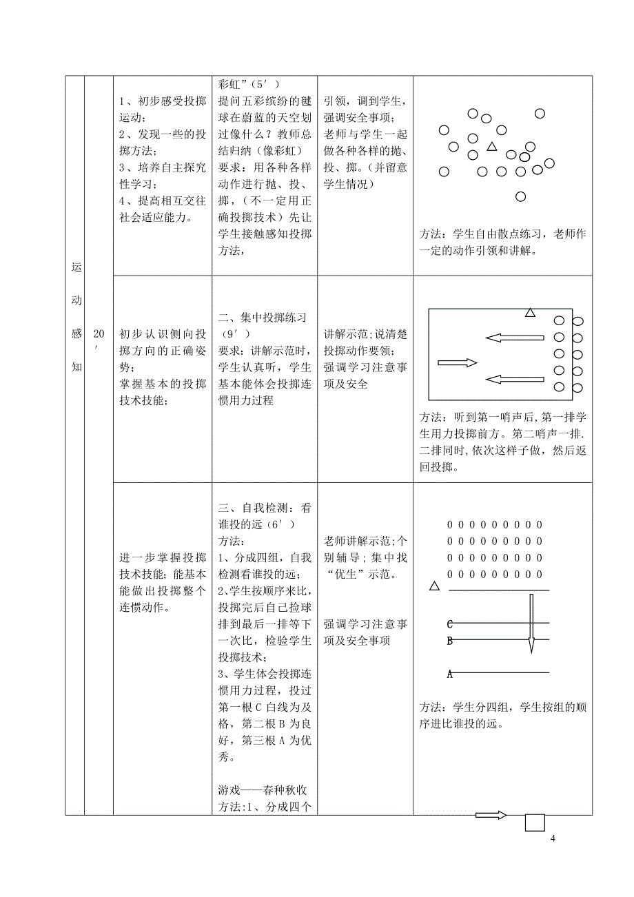 小学二年级《投掷轻物》教学设计_第4页